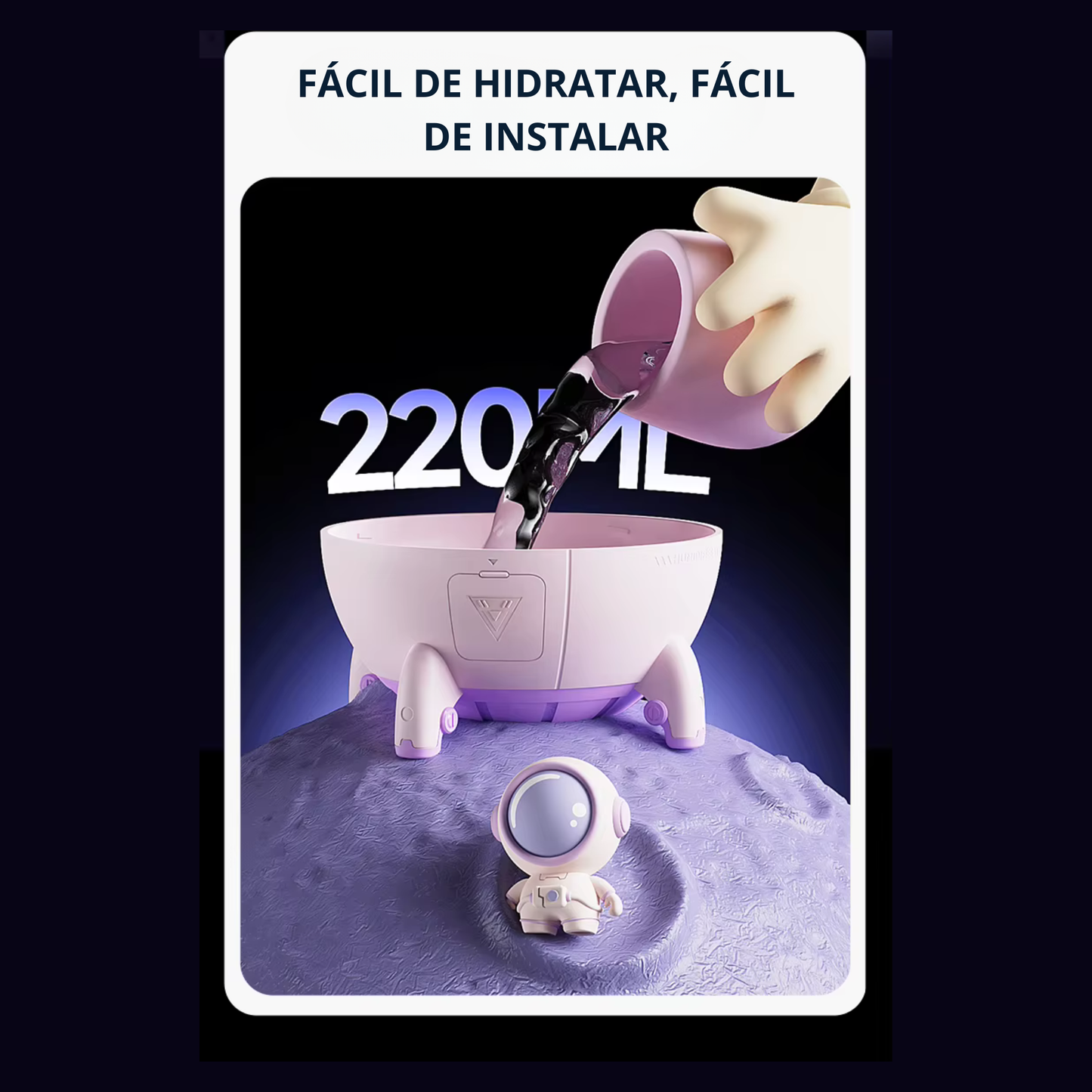 220ML Desktop Humidifier Portable USB Astronaut Air Humidifier Diffuser for Home with Colorful Light